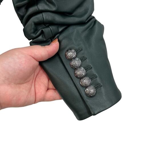 Veronica‎ Beard Hollis Faux Leather Dickey Jacket Blazer Green Size 4 *Flawed - Picture 13 of 16